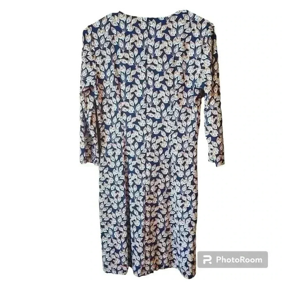 J. McLaughlin Dress Peacock Catalina Cloth Sophia 3/4 Shift Midi Sz Small 159236 - Picture 2 of 7